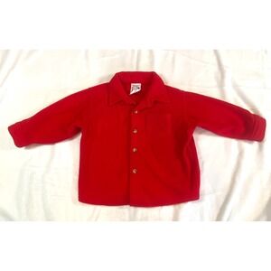 Vintage‎ Garanimals Red Fleece Button Up Shirt Toddler Size 24 Months 80s 90s